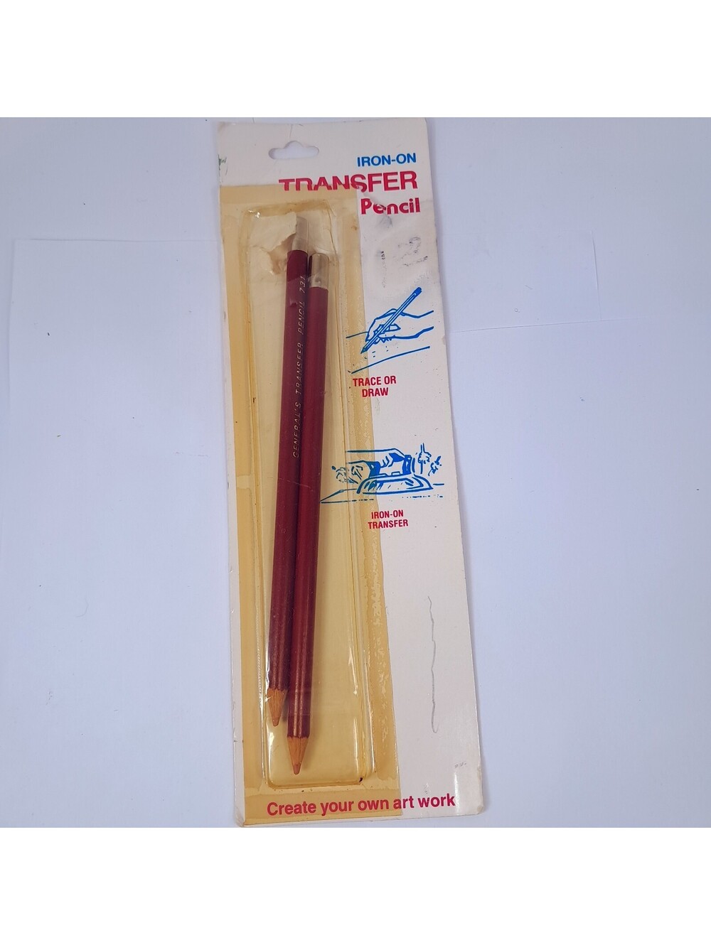 Vintage General’s Iron On Transfer Pencils Red Crafts #731 set 2 Pencil crafts